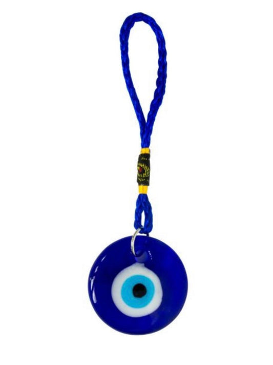 Glass Evil Eye Talisman 1.25in Round Blue Evil eye protection evil eye amulet protect against bad luck spells jealousy