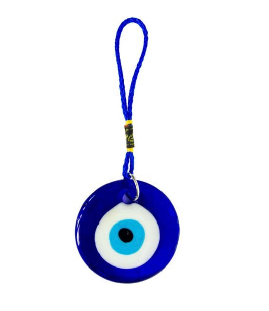 Glass Evil Eye Talisman 2.25 inches Round Blue Evil eye protection evil eye amulet protect against bad luck spells jealousy