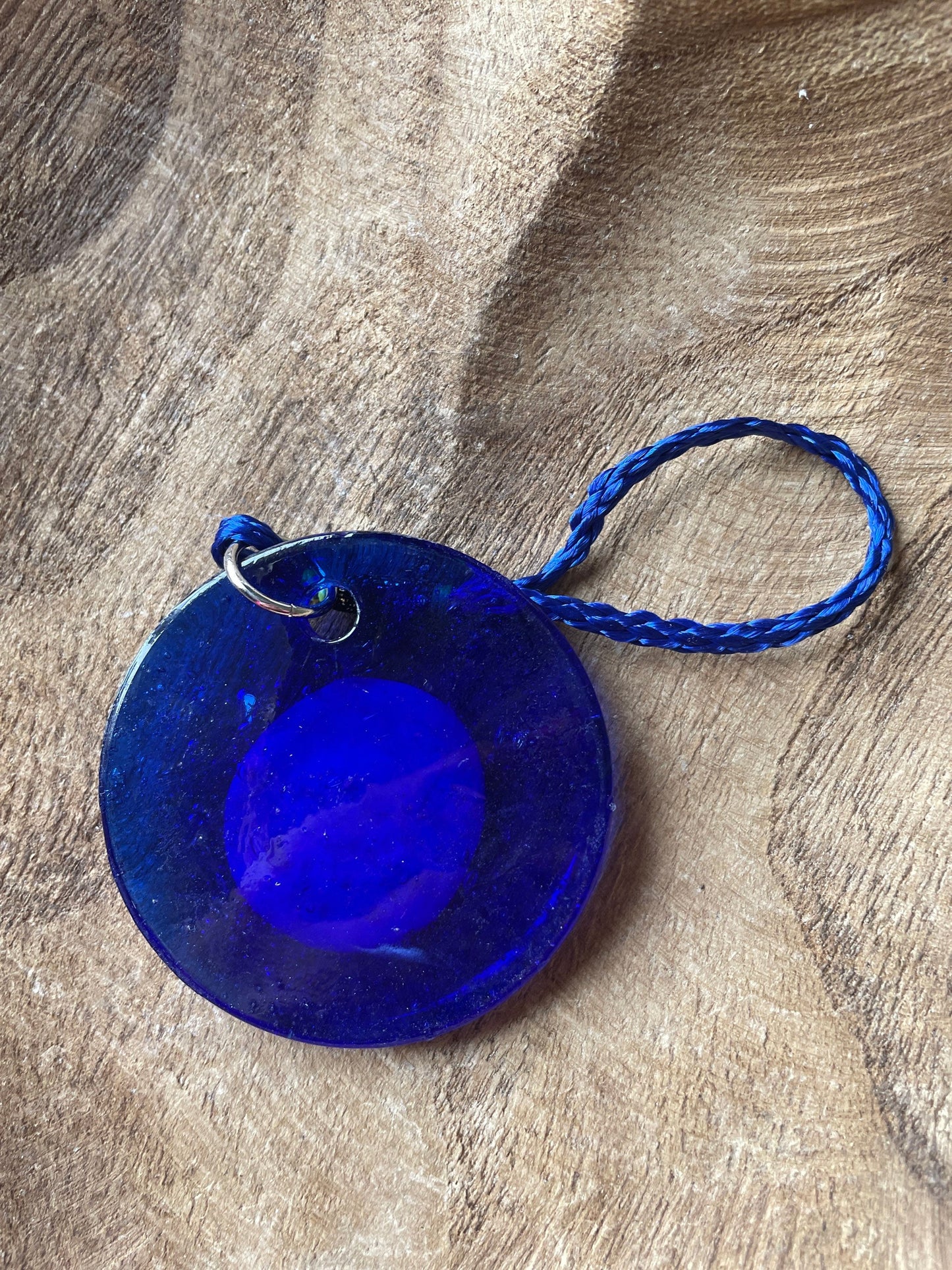 Glass Evil Eye Talisman 2.25 inches Round Blue Evil eye protection evil eye amulet protect against bad luck spells jealousy