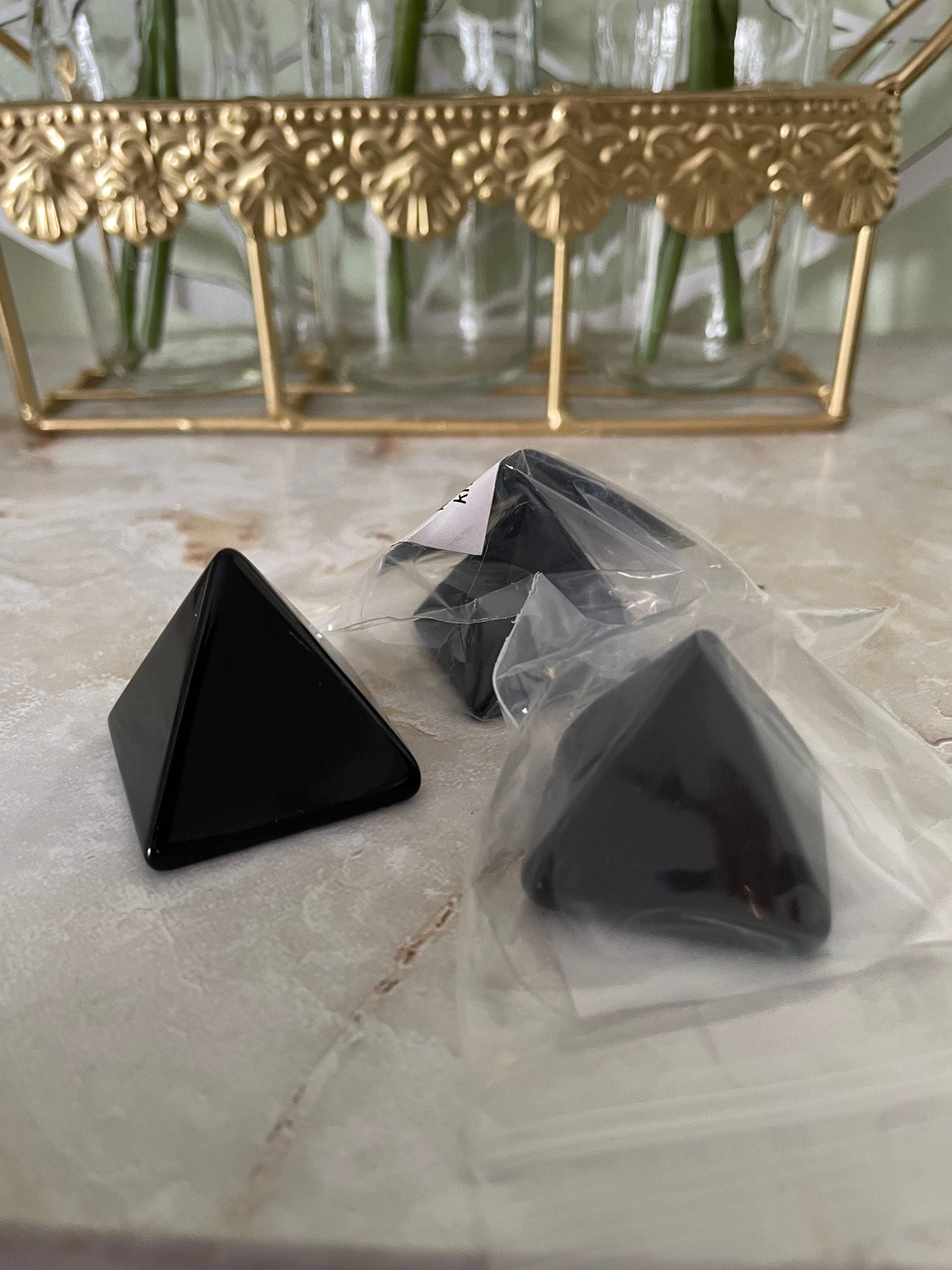 Gemstone Pyramid - Black Obsidian Height in Inches 1.3 Inches Obsidian is truth-enhancing A strongly protective stone