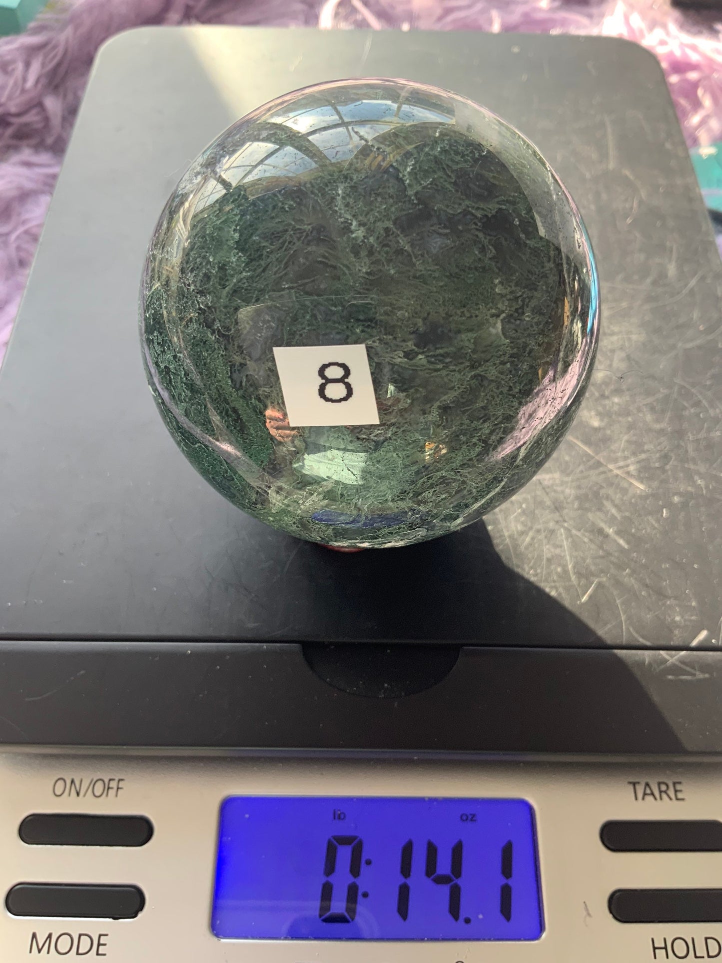 Beautiful Moss agate spheres four to choose from earth crystal Gardner stone