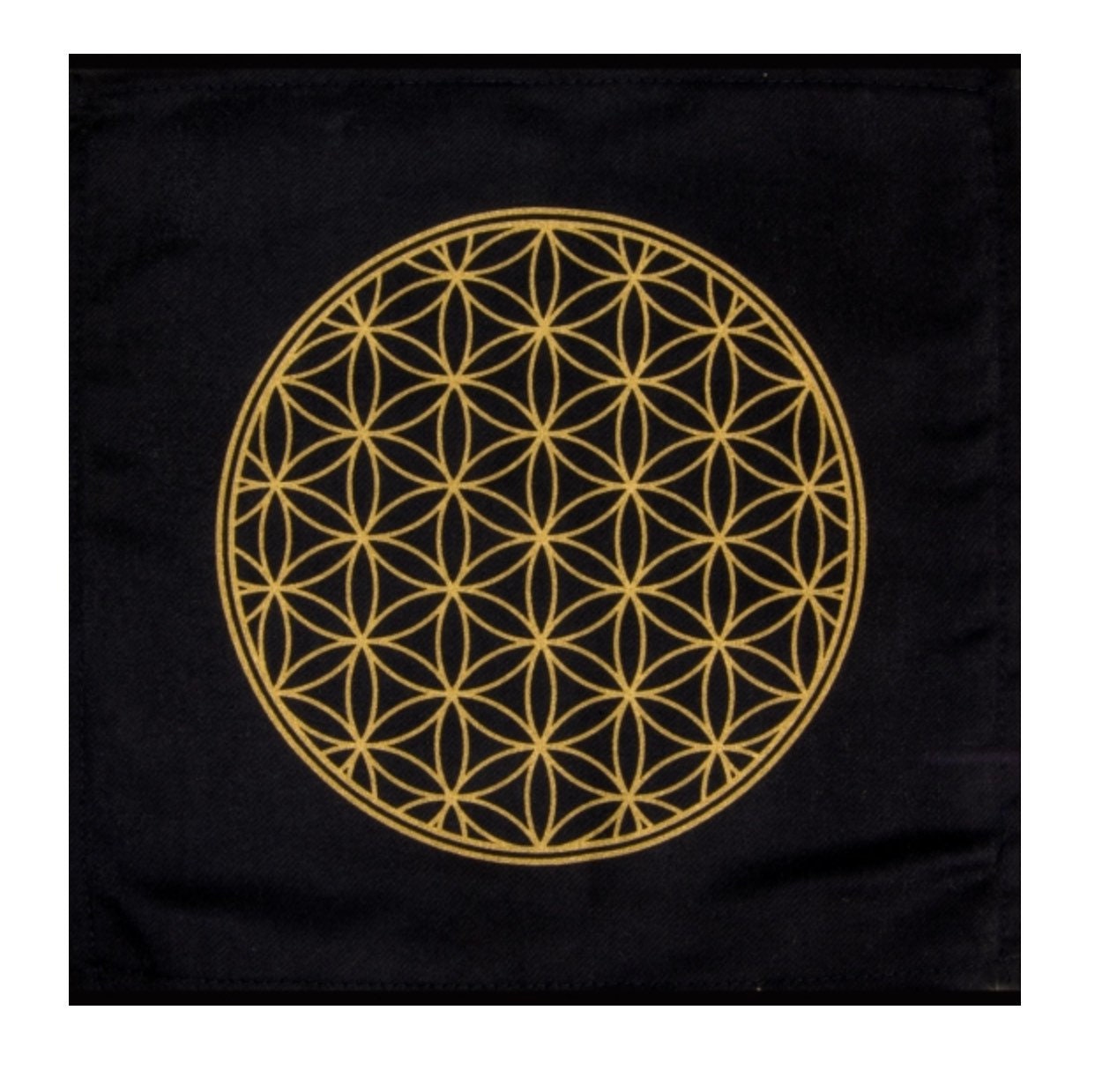Printed Cotton Crystal Grid - Flower of Life 12 inches