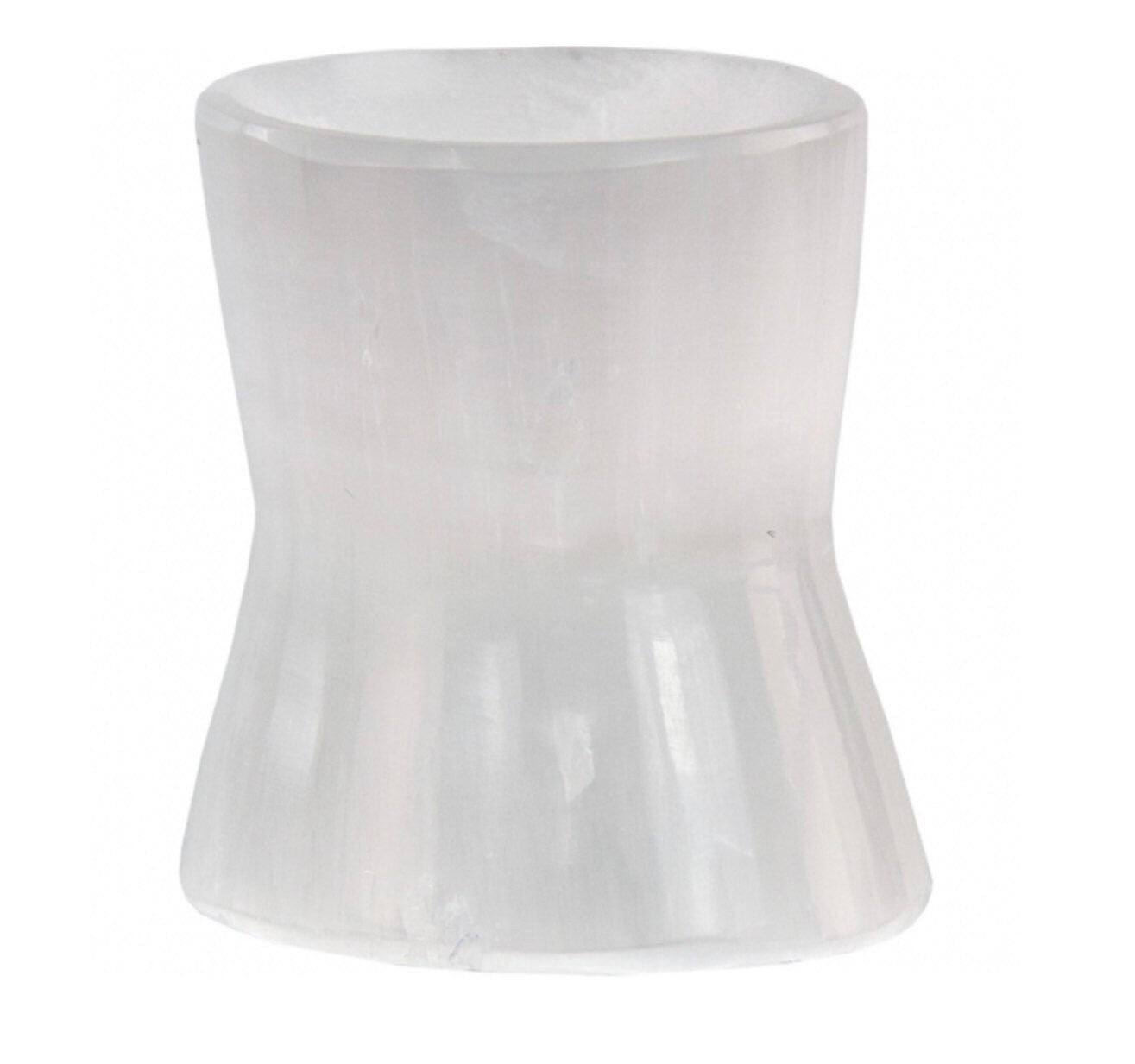 Selenite Sphere Stand - Hourglass Holds and charges various size of crystal spheres