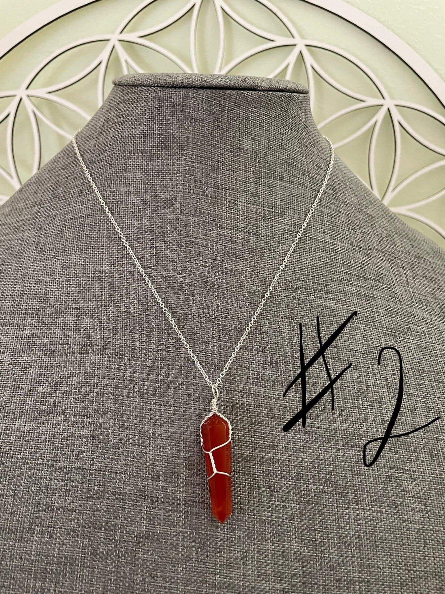 Beautiful Carnelian pendant on a n 18+” silver plated chain 5 to choose from