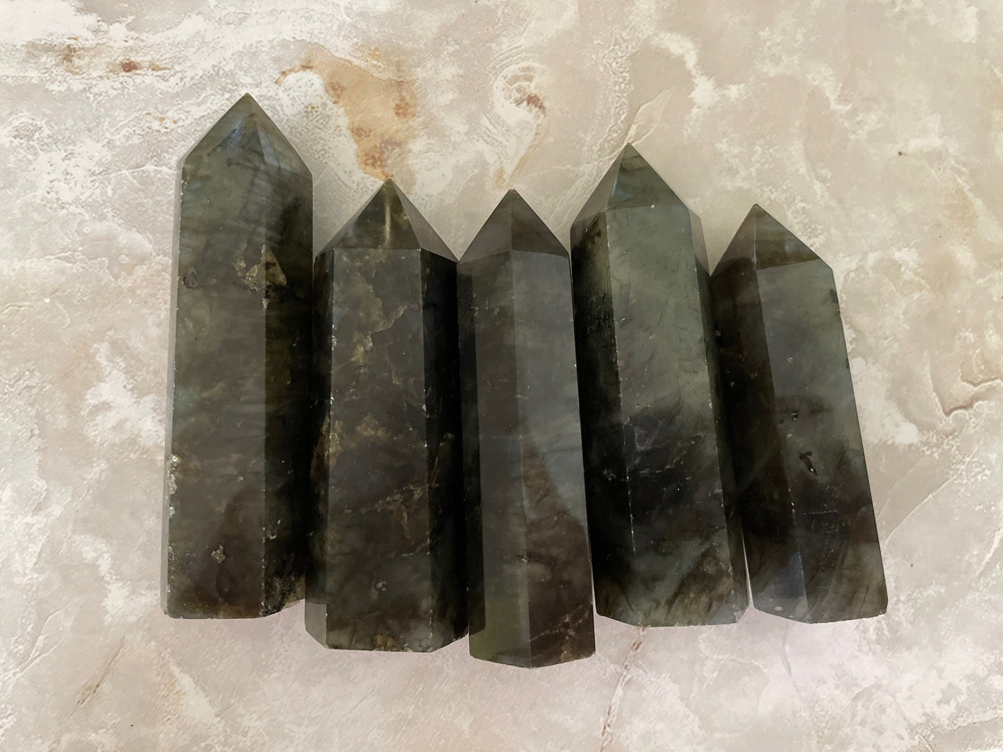 Beautiful labradorite obelisk