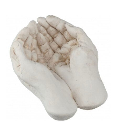 Gypsum Cement Figurine Empty Gods Hands for crystals and jewelry