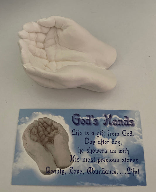 Gypsum Cement Figurine Empty Gods Hands for crystals and jewelry