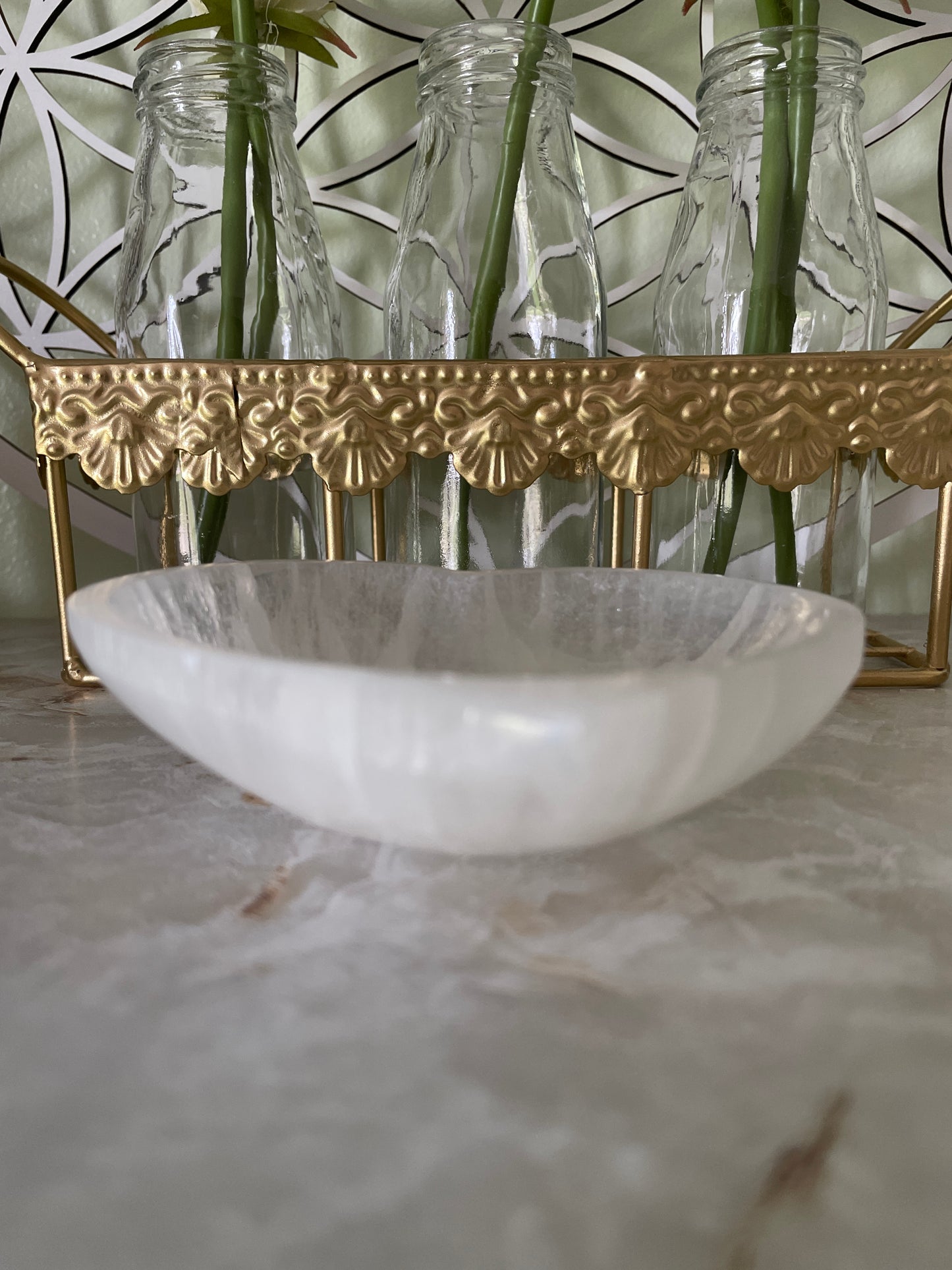 Magnificent Heart shaped Selenite offering bowl