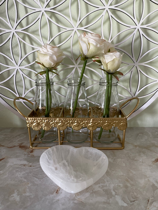 Magnificent Heart shaped Selenite offering bowl