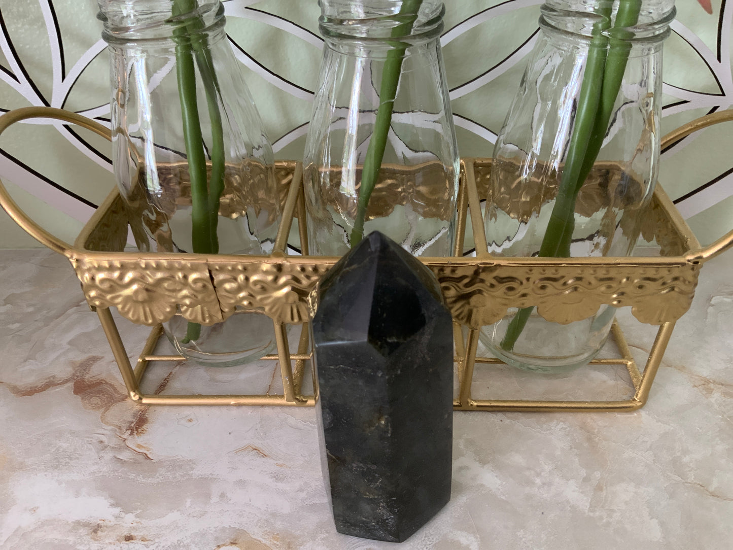 Beautiful labradorite obelisk 9.4 oz