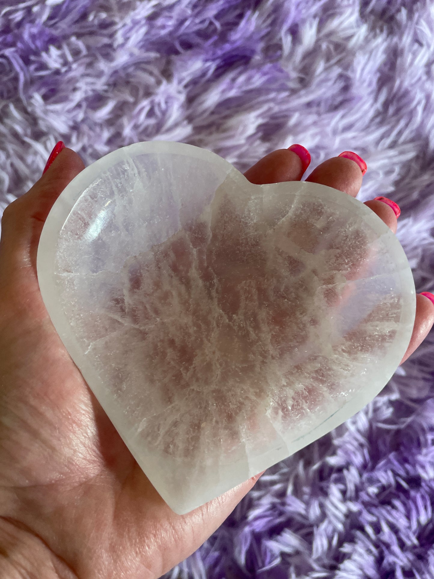 Magnificent Heart shaped Selenite offering bowl