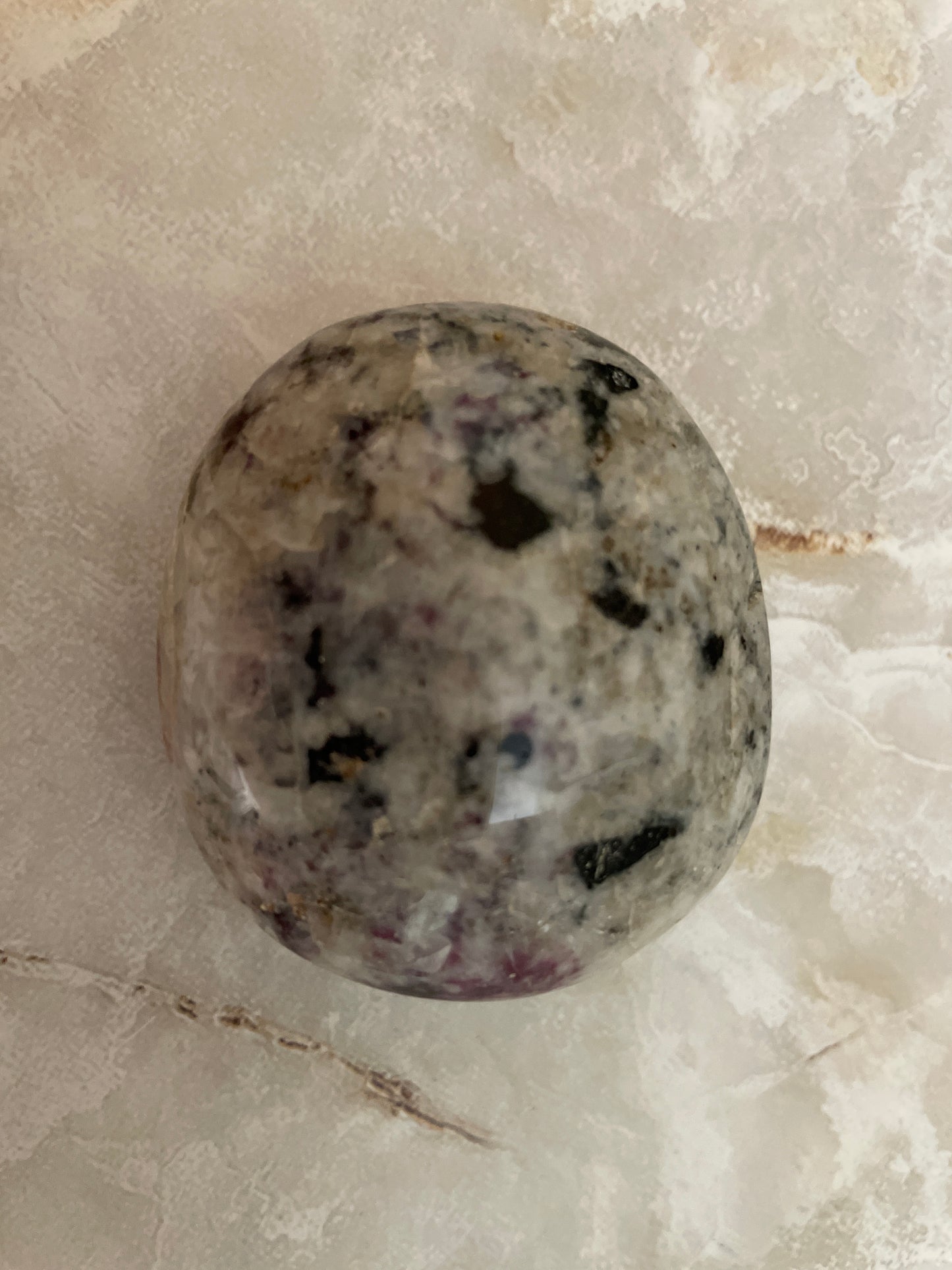 Beautiful Ruby in Feldspar Palm Stone