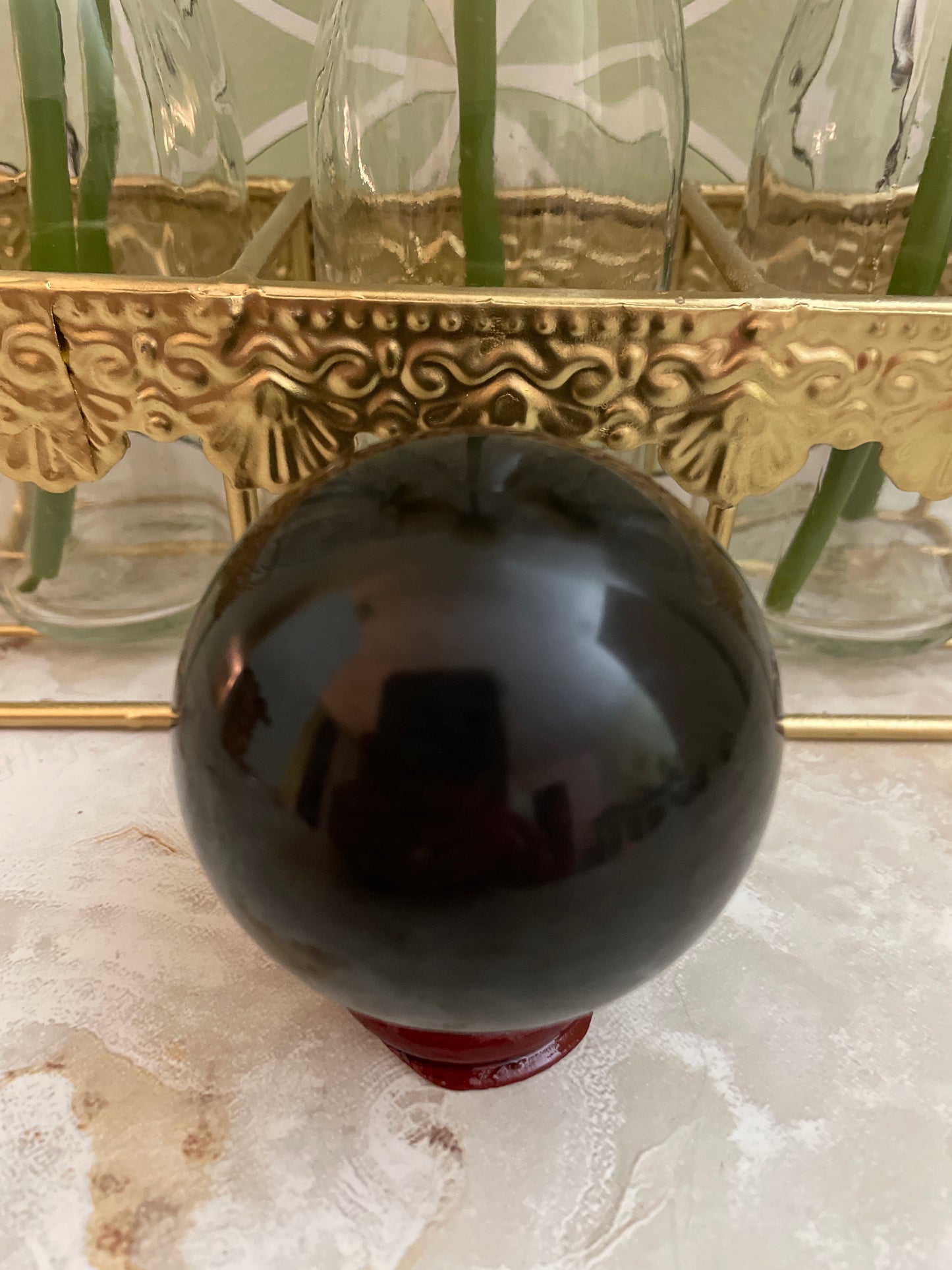 Black Tourmaline sphere 12 oz