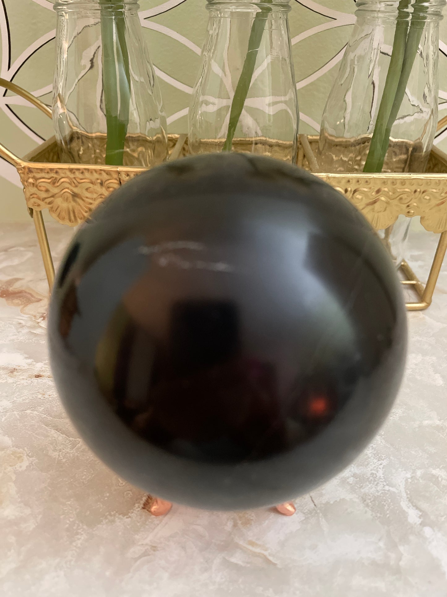 Black Tourmaline sphere over 2 pounds