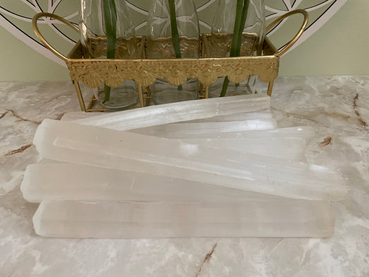 Large White Selenite 7-8 inches length Reiki wand