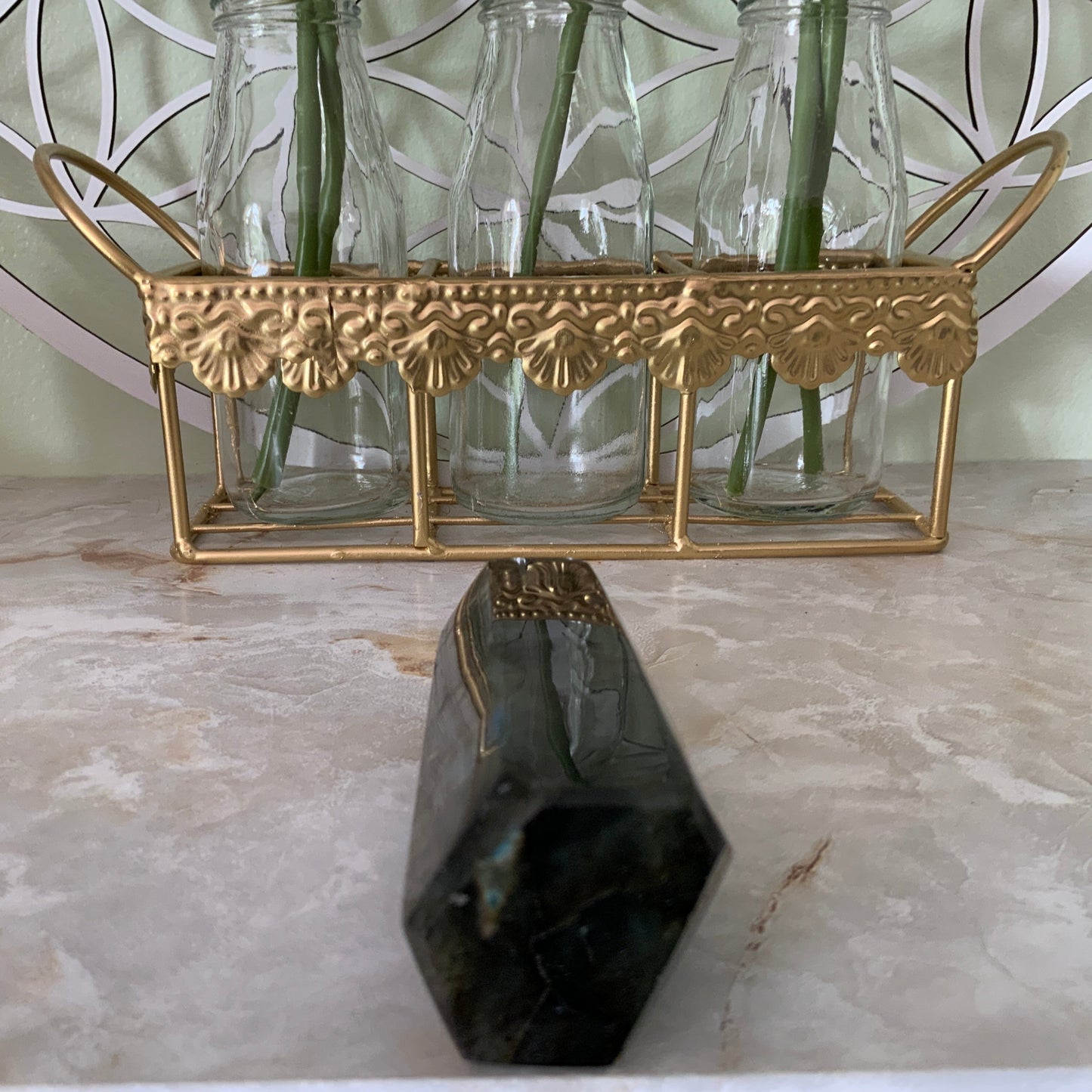 Beautiful labradorite obelisk 7.7 oz