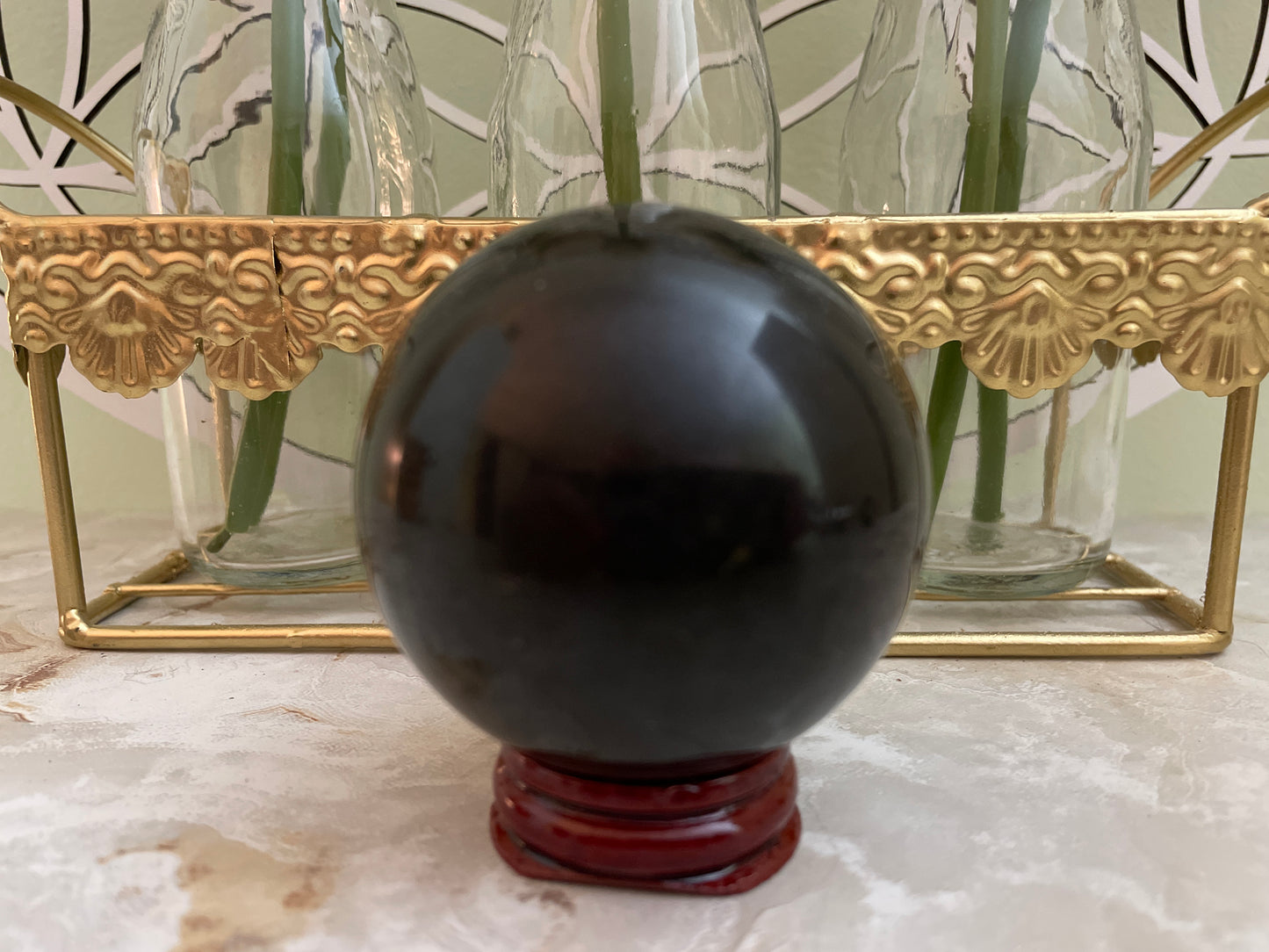 Black Tourmaline sphere 12 oz