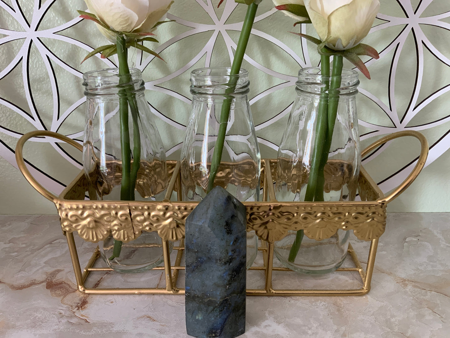 Beautiful labradorite obelisk 6.4 oz