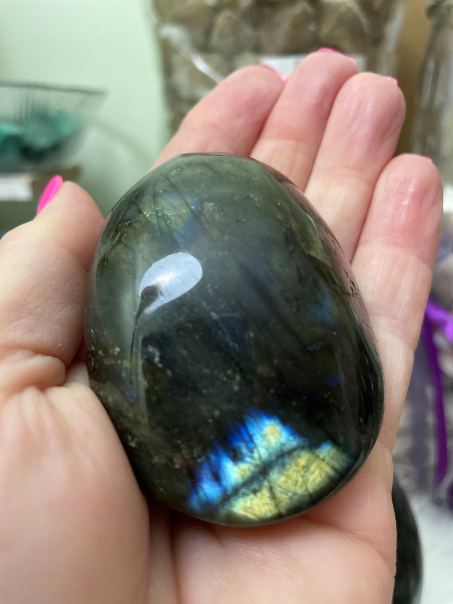 Labradorite Palm Stone Large