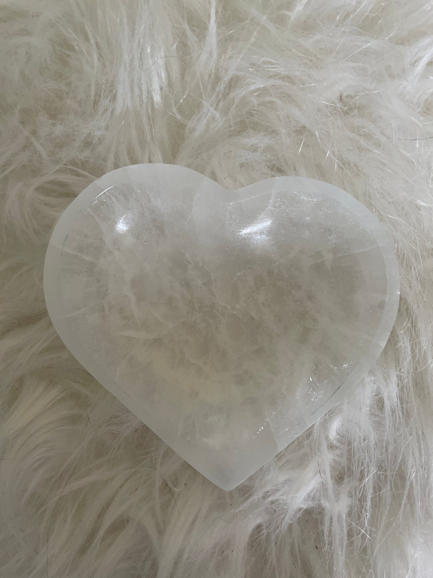 Magnificent Heart shaped Selenite offering bowl