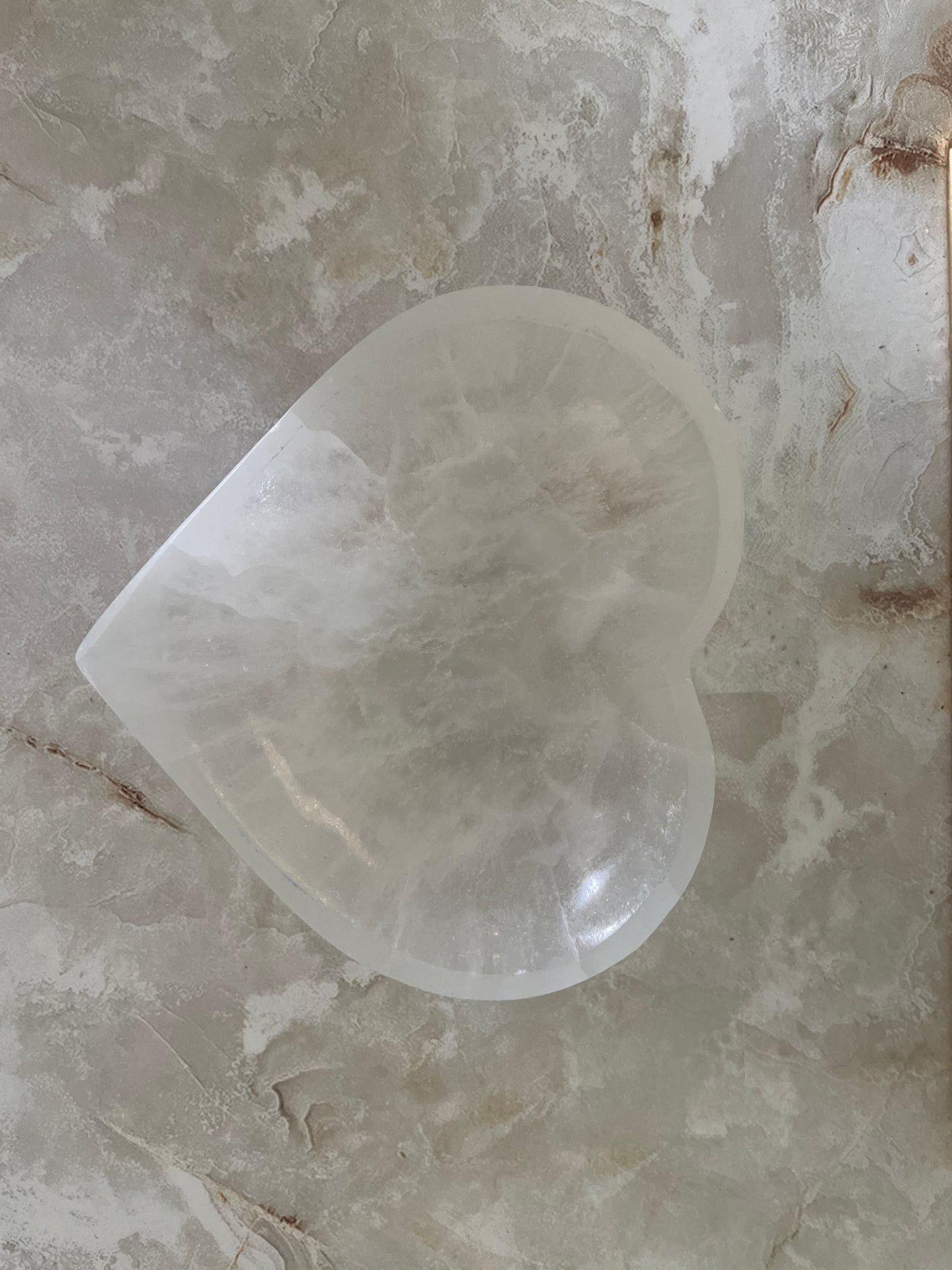 Magnificent Heart shaped Selenite offering bowl